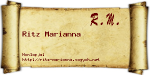 Ritz Marianna névjegykártya